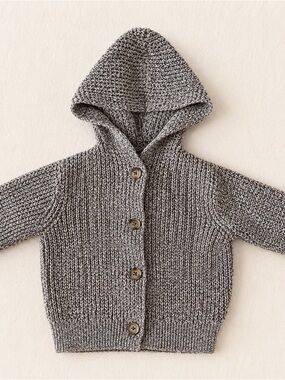 Old Navy Light Gray Marled Knit Hoodie / Button Up Knit Cardigan / 100% cotton